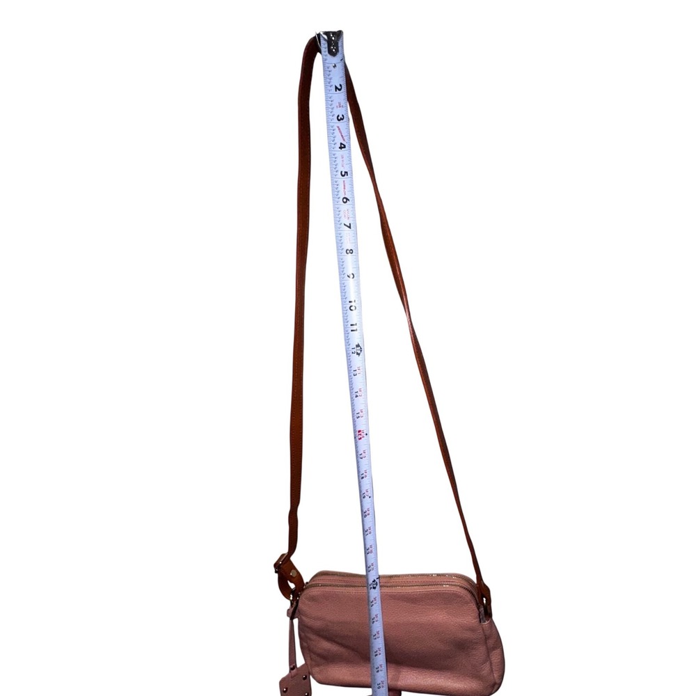 Valentina Crossbody Bag Womens Medium Pink Excellent Pebbled Leather‎ Italy Zip - Picture 13 of 14